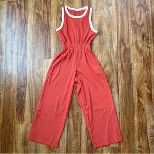 Zara Coral Sleeveless Jumpsuit with Wide-Leg Design
